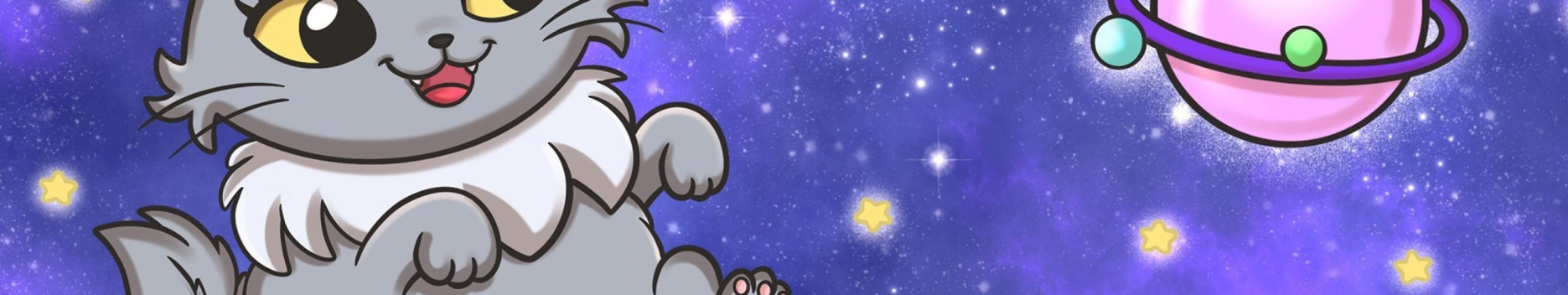 Background Fluffy Space Cat